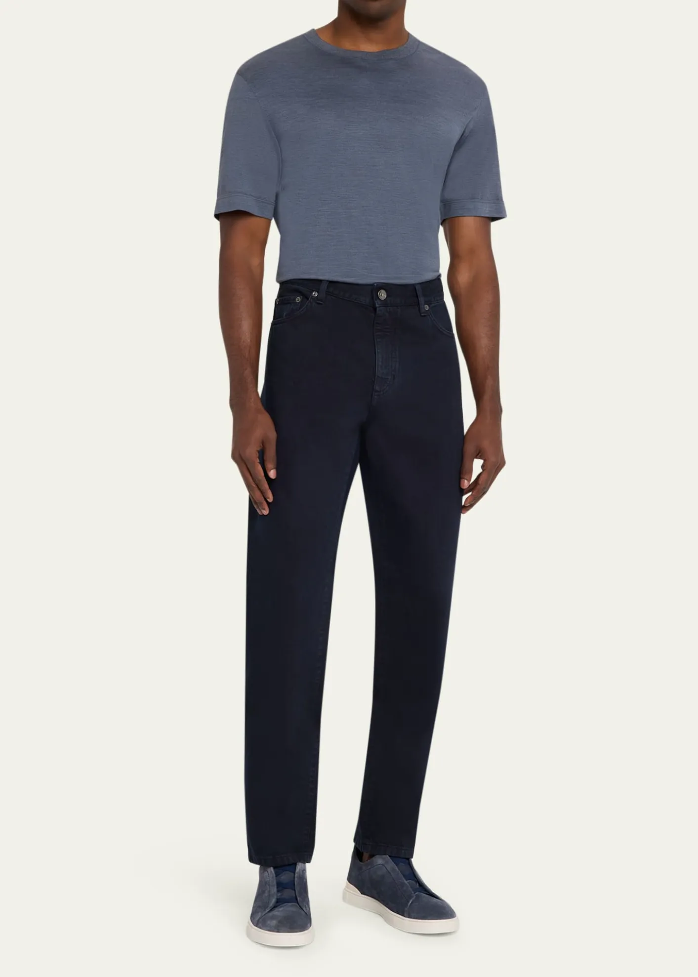 ZEGNAMen's Cotton Slim Fit Five-Pocket Pants