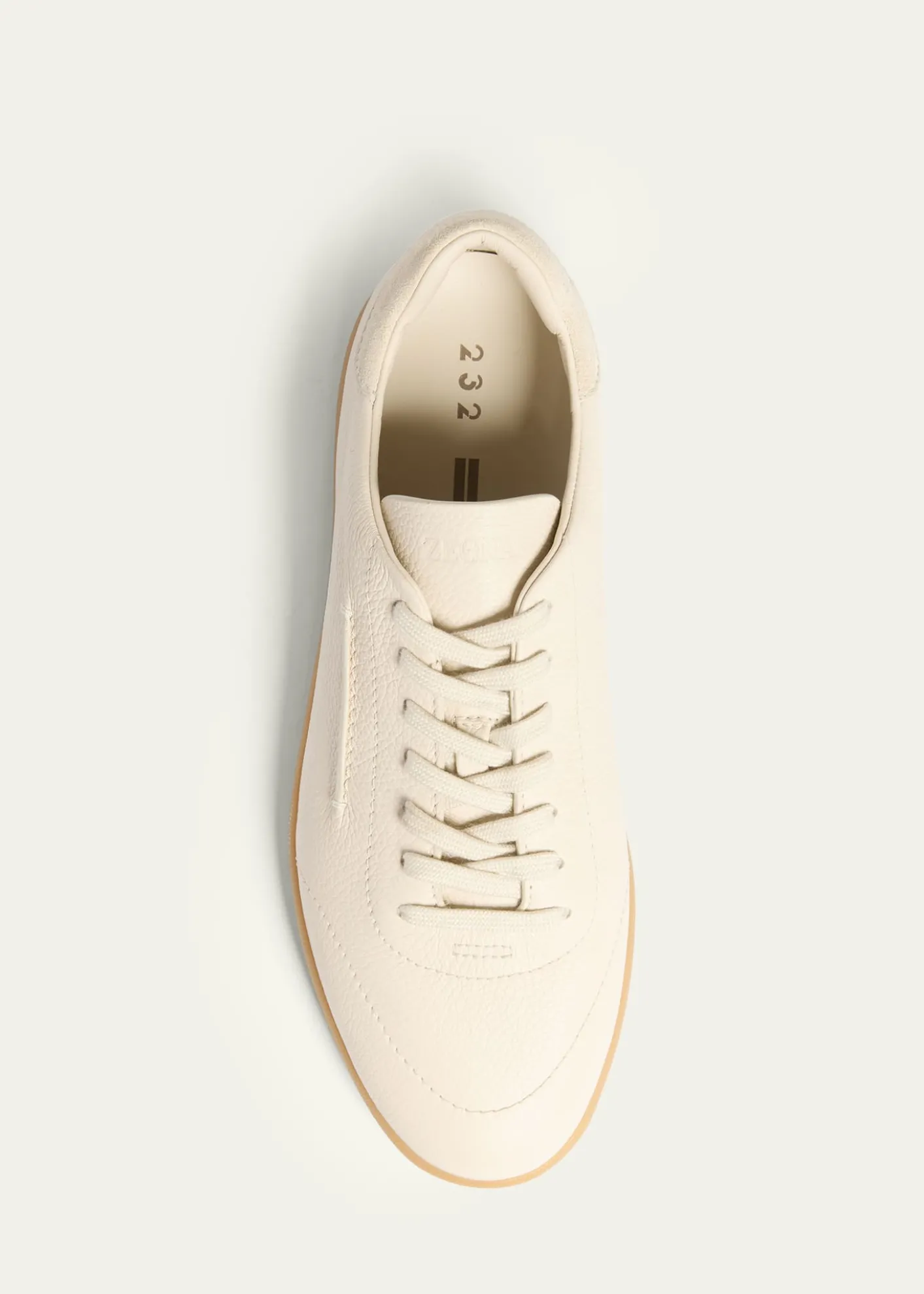 ZEGNAMen's 232 Grained Leather Low-Top Sneakers