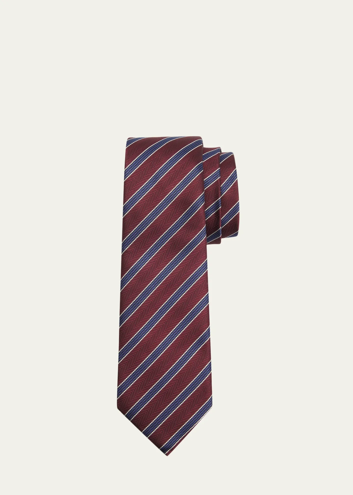 ZEGNAMen's Herringbone Stripe Silk Tie