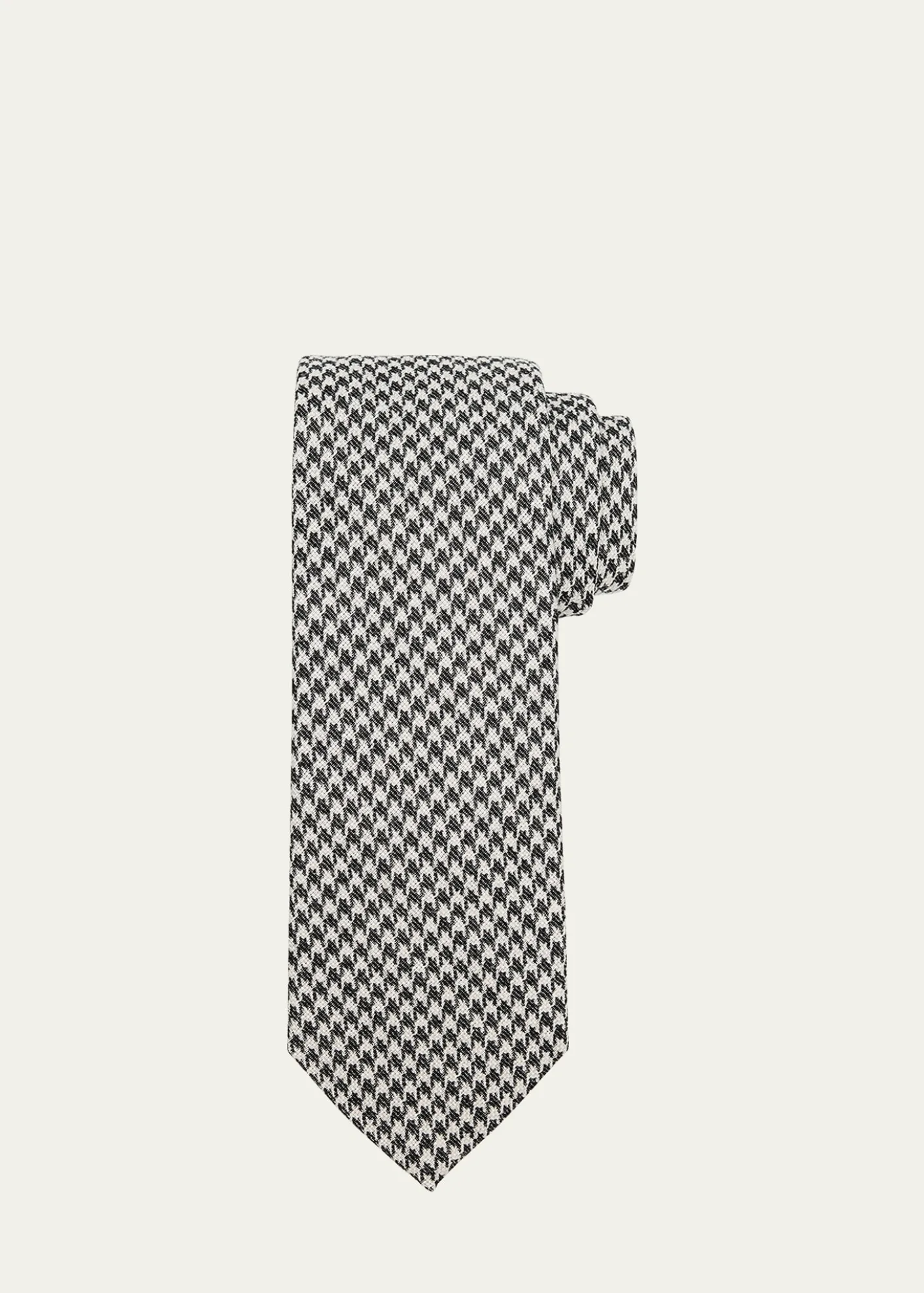 ZEGNAMen's Houndstooth Wool and Silk Tie