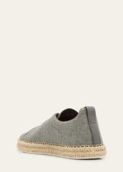 ZEGNAMen's Linen-Blend Triple Stitch Espadrilles