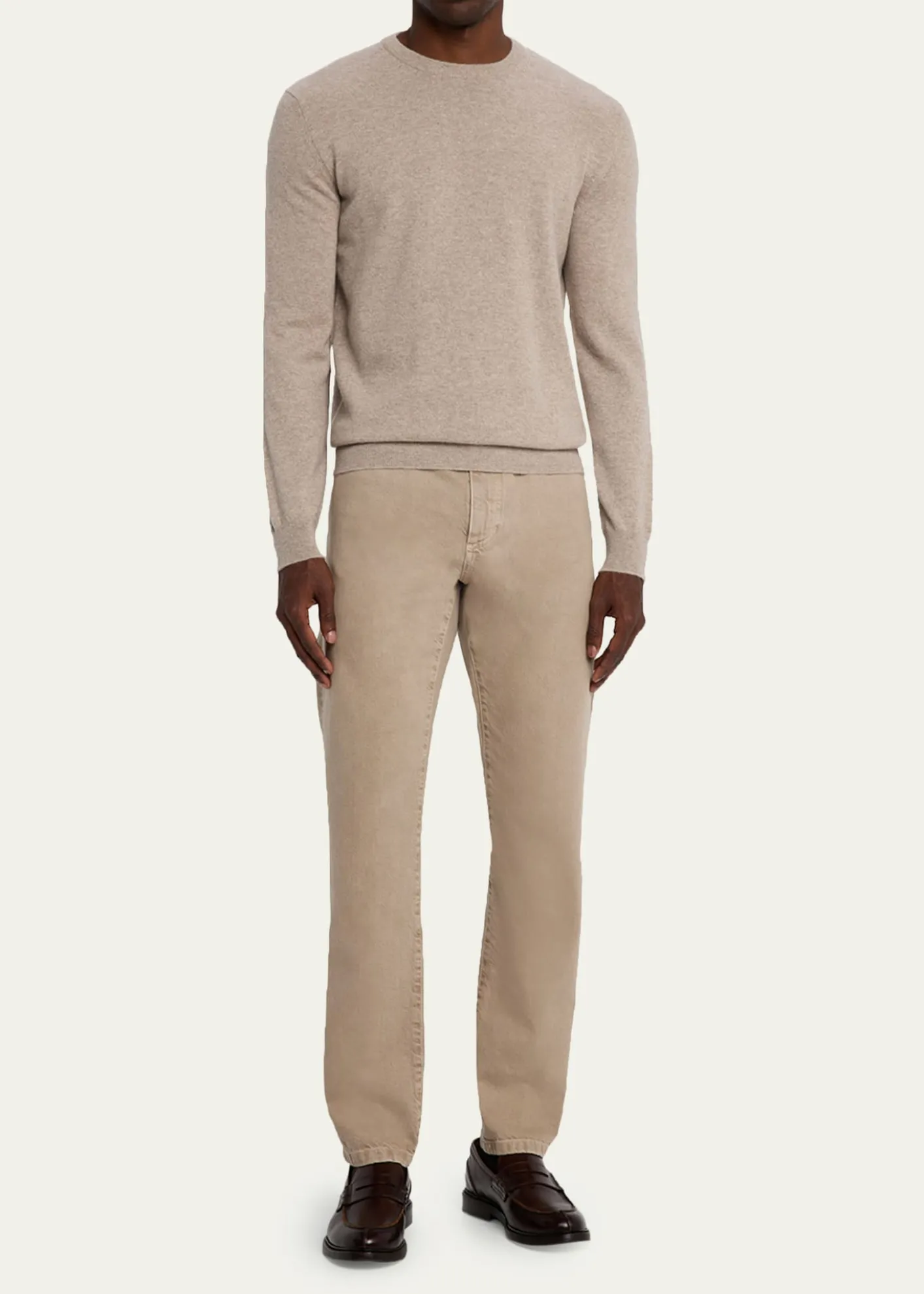 ZEGNAMen's Marble-Effect Slim Five-Pocket Pants