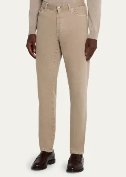 ZEGNAMen's Marble-Effect Slim Five-Pocket Pants