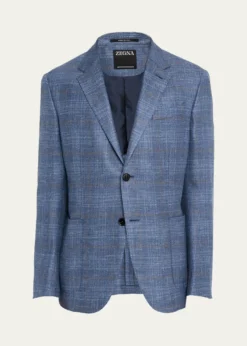 ZEGNAMen's Melange Windowpane Winter Crossover Sport Coat