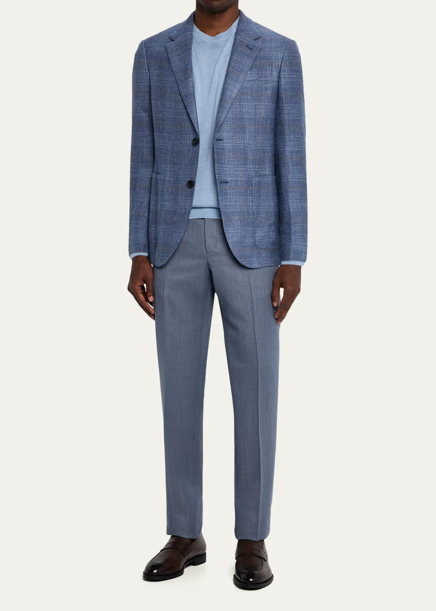 ZEGNAMen's Melange Windowpane Winter Crossover Sport Coat