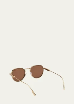 ZEGNAMen's Metal Round Sunglasses