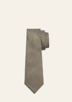 ZEGNAMen's Micro-Geometric Silk Jacquard Tie