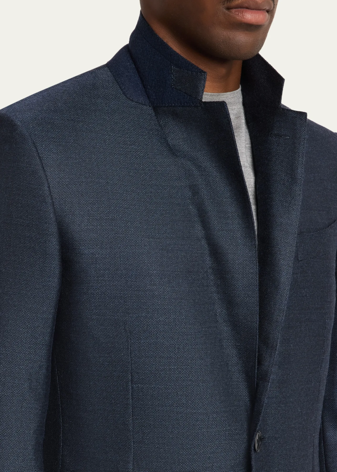 ZEGNAMen's Micro-Woven Cashmere and Silk Two-Button Sport Coat