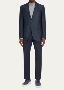 ZEGNAMen's Micro-Woven Cashmere and Silk Two-Button Sport Coat
