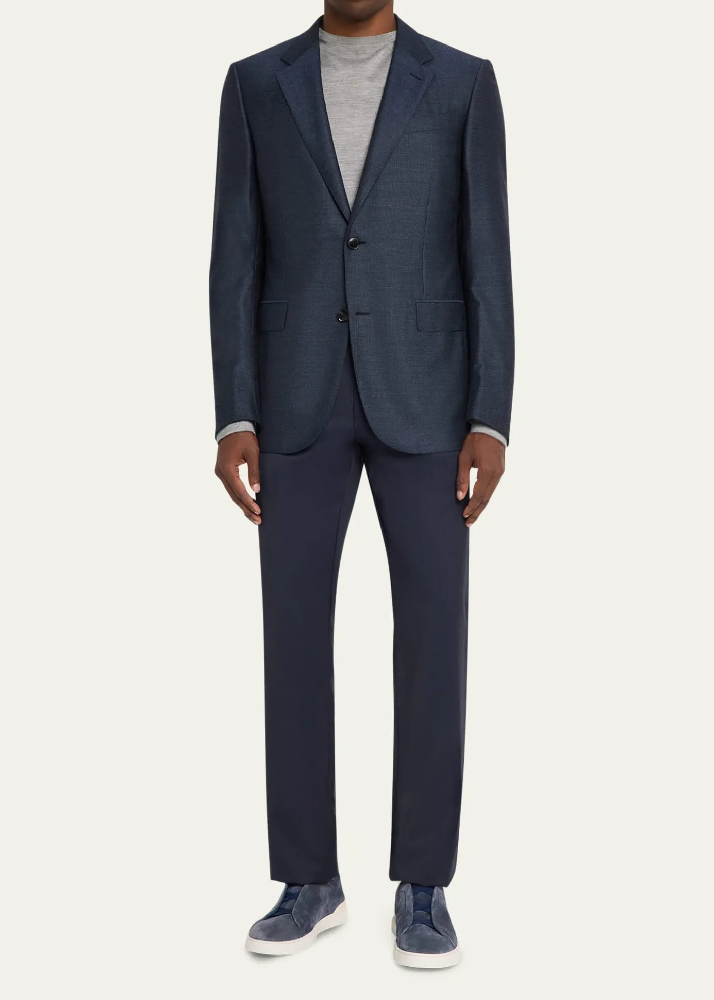ZEGNAMen's Micro-Woven Cashmere and Silk Two-Button Sport Coat