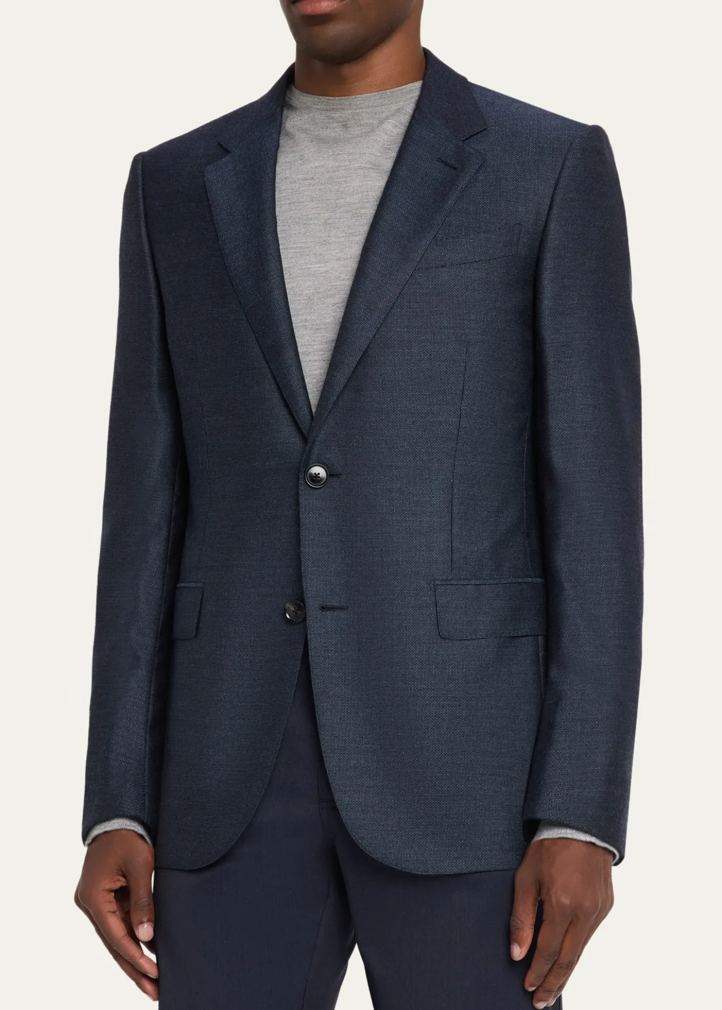 ZEGNAMen's Micro-Woven Cashmere and Silk Two-Button Sport Coat