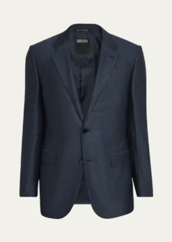 ZEGNAMen's Micro-Woven Cashmere and Silk Two-Button Sport Coat