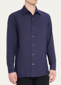 ZEGNAMen's Oasi Lino Linen Button-Down Shirt