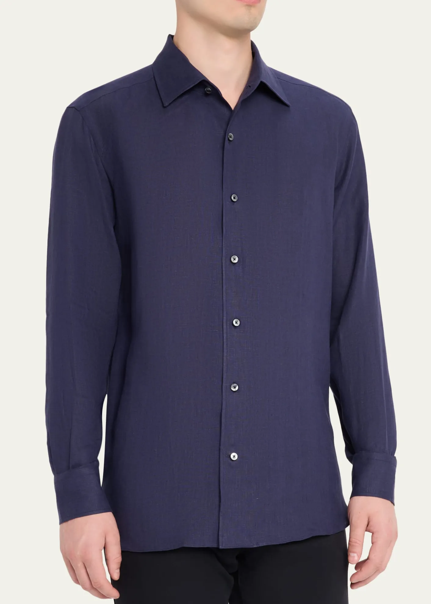ZEGNAMen's Oasi Lino Linen Button-Down Shirt