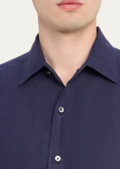 ZEGNAMen's Oasi Lino Linen Button-Down Shirt