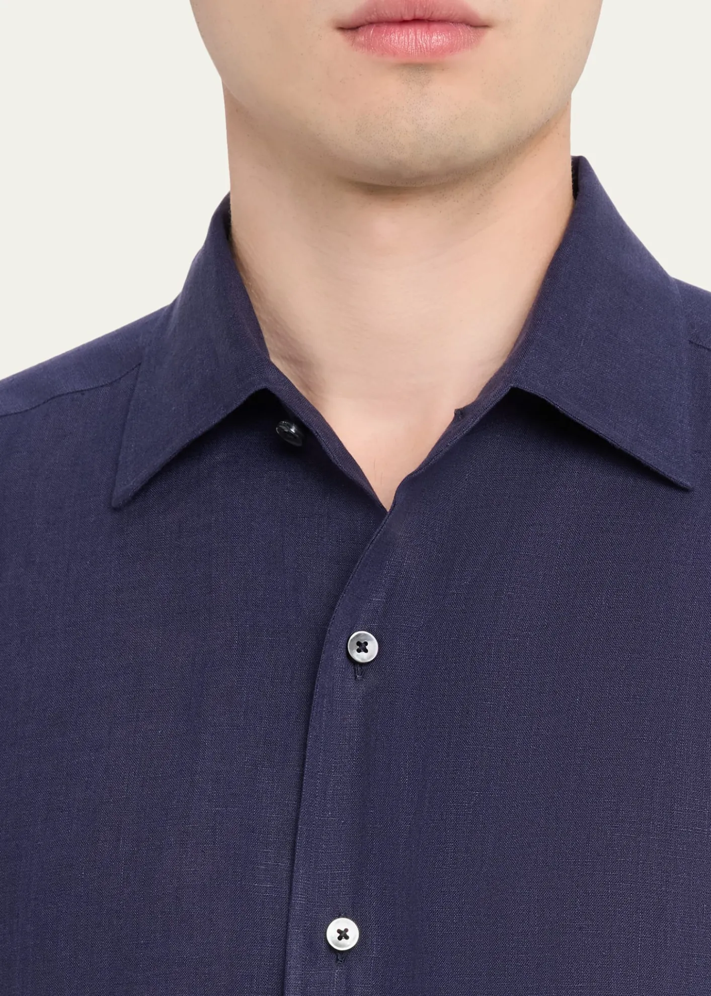 ZEGNAMen's Oasi Lino Linen Button-Down Shirt