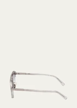 ZEGNAMen's Orizzonte I Geometric Acetate and Metal Sunglasses