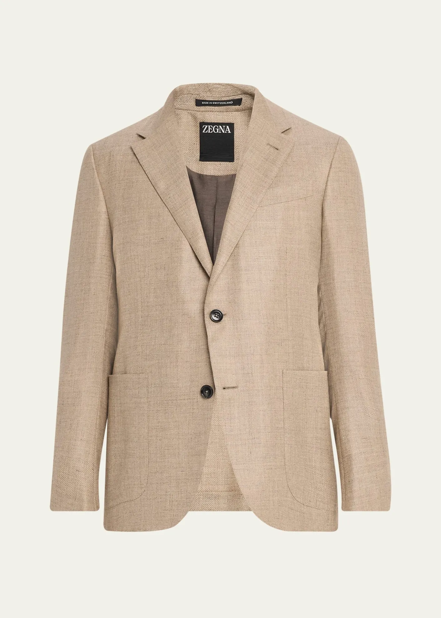 ZEGNAMen's Patch-Pocket Melange Single-Breasted Sport Coat