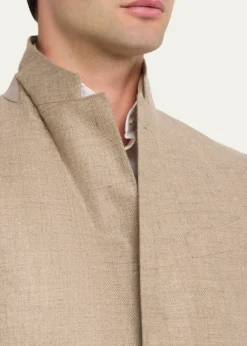 ZEGNAMen's Patch-Pocket Melange Single-Breasted Sport Coat