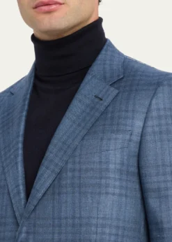 ZEGNAMen's Plaid Cashmere and Silk Single-Breasted Sport Coat