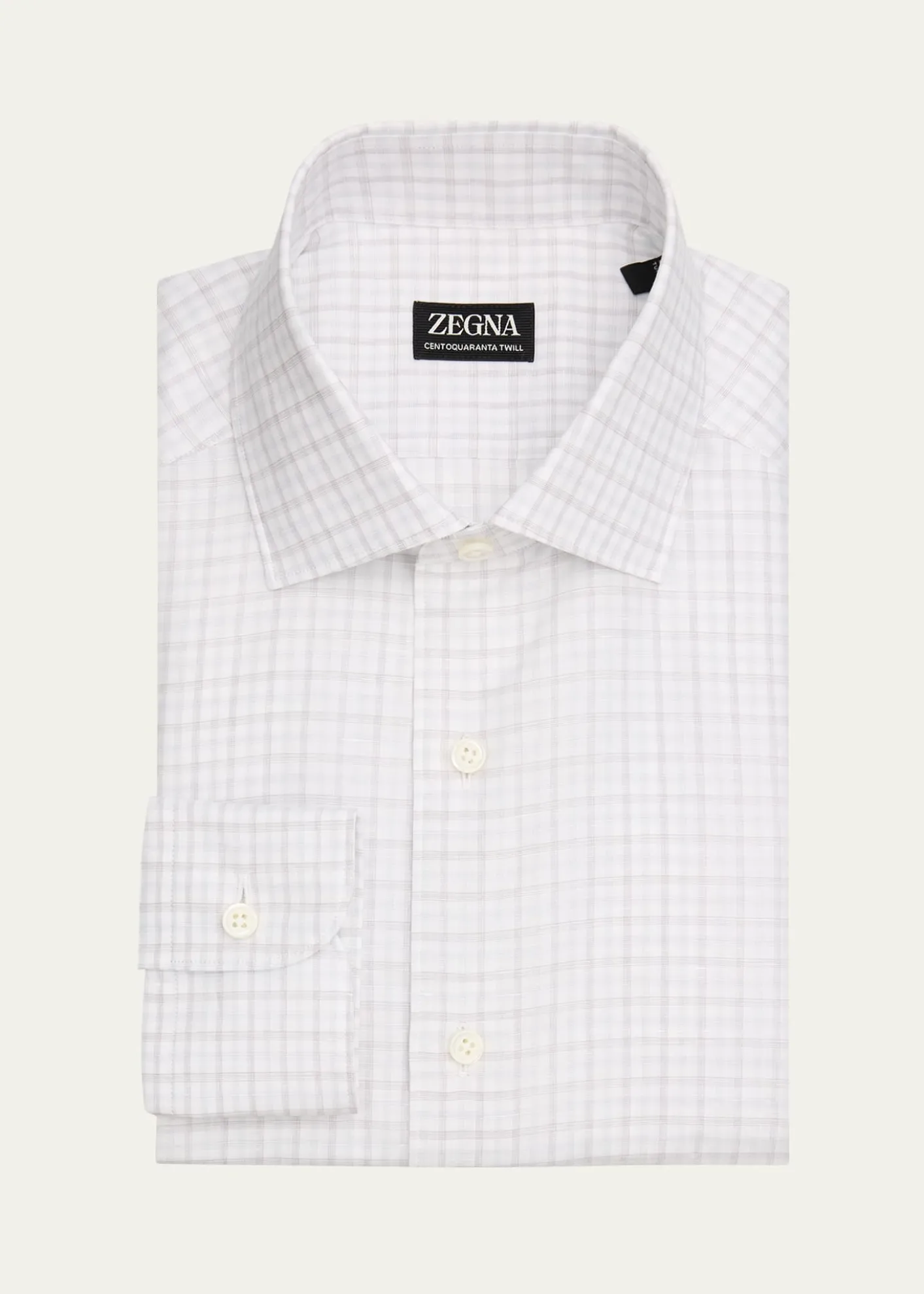 ZEGNAMen's Plaid Cotton-Linen Shirt