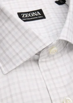 ZEGNAMen's Plaid Cotton-Linen Shirt