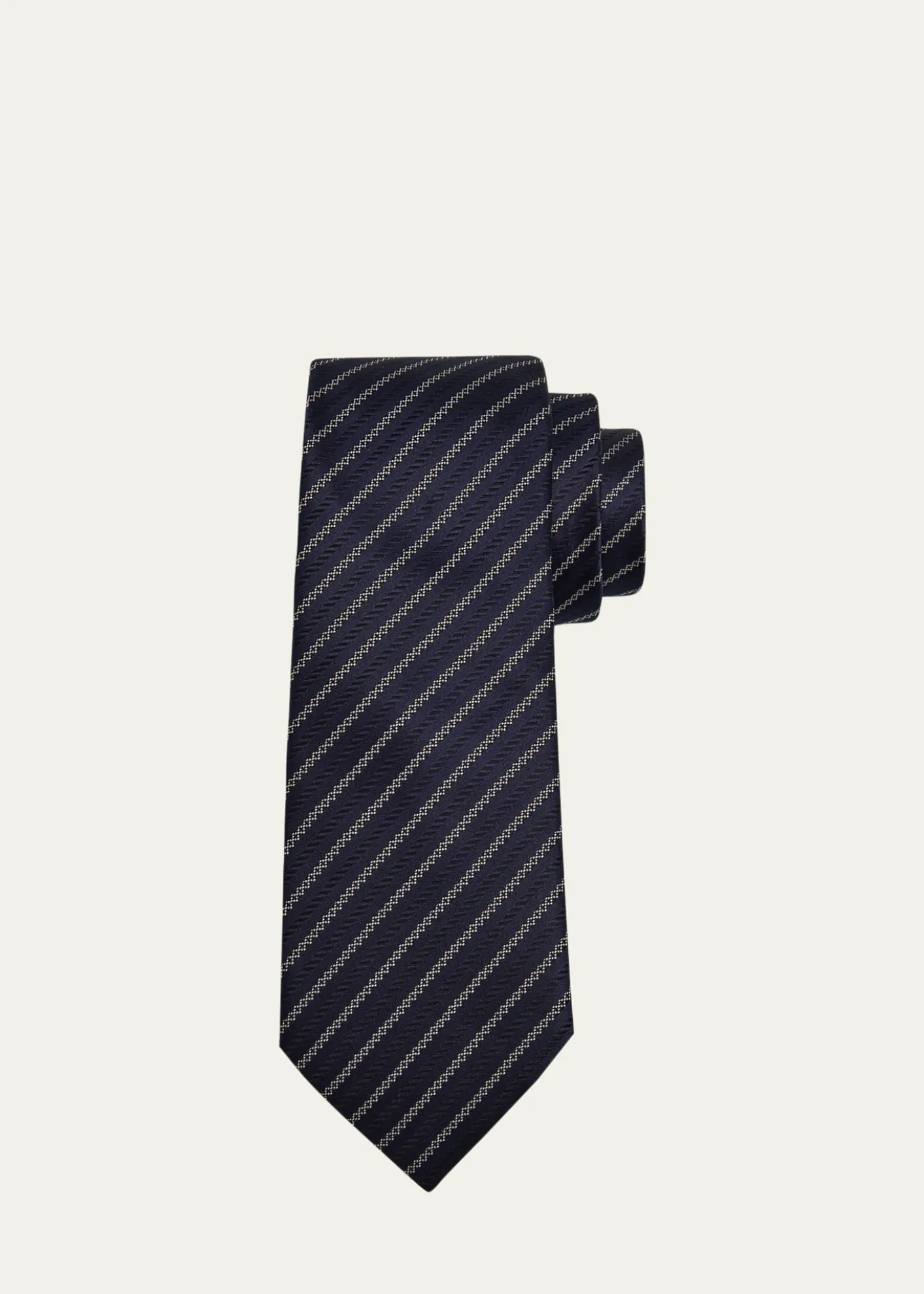 ZEGNAMen's Satin Diagonal Stripe Silk Tie