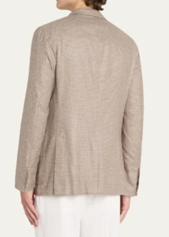 ZEGNAMen's Silk and Cashmere Houndstooth Notch-Lapel Sport Coat