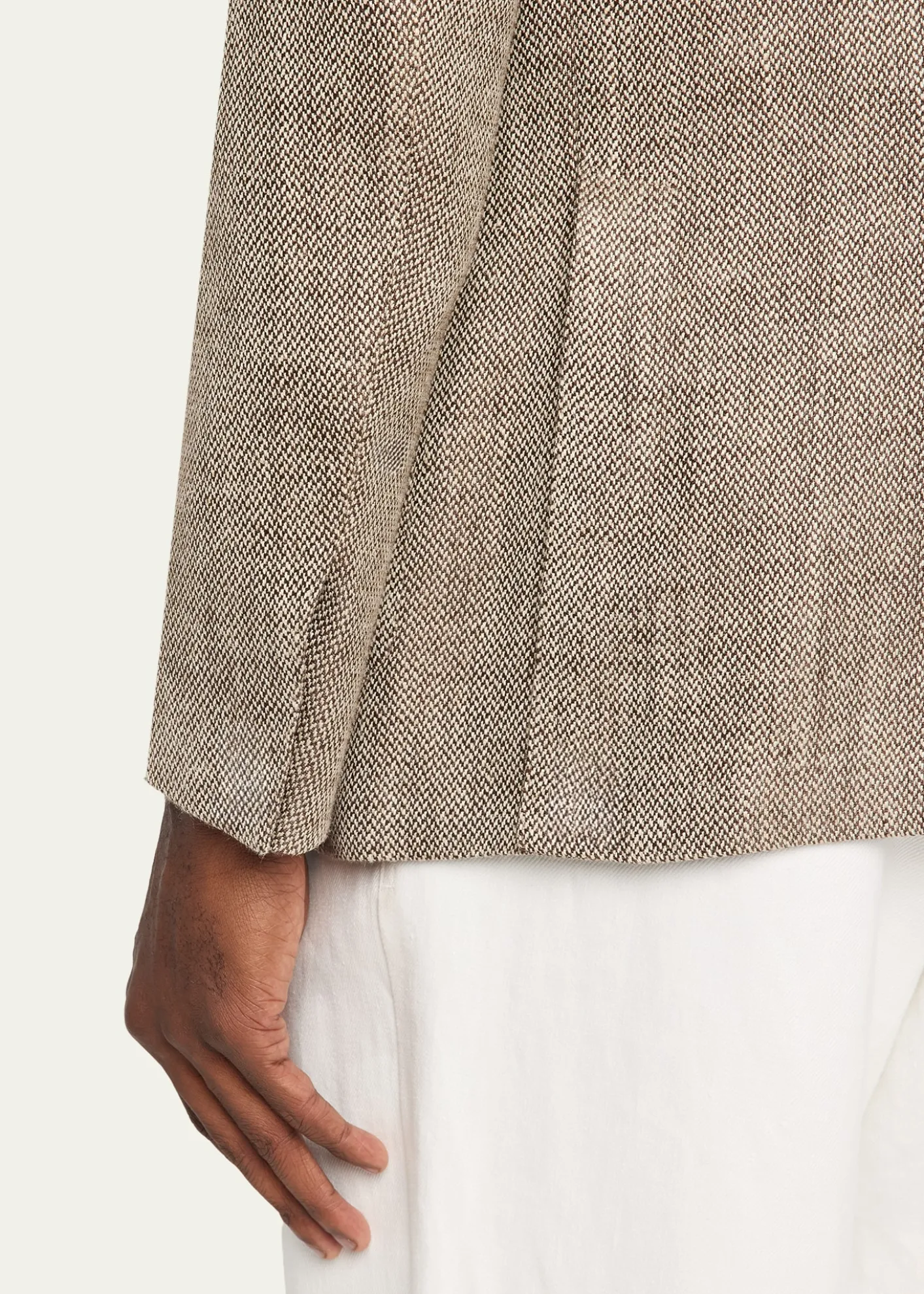 ZEGNAMen's Silk and Linen Herringbone Single-Breasted Sport Coat