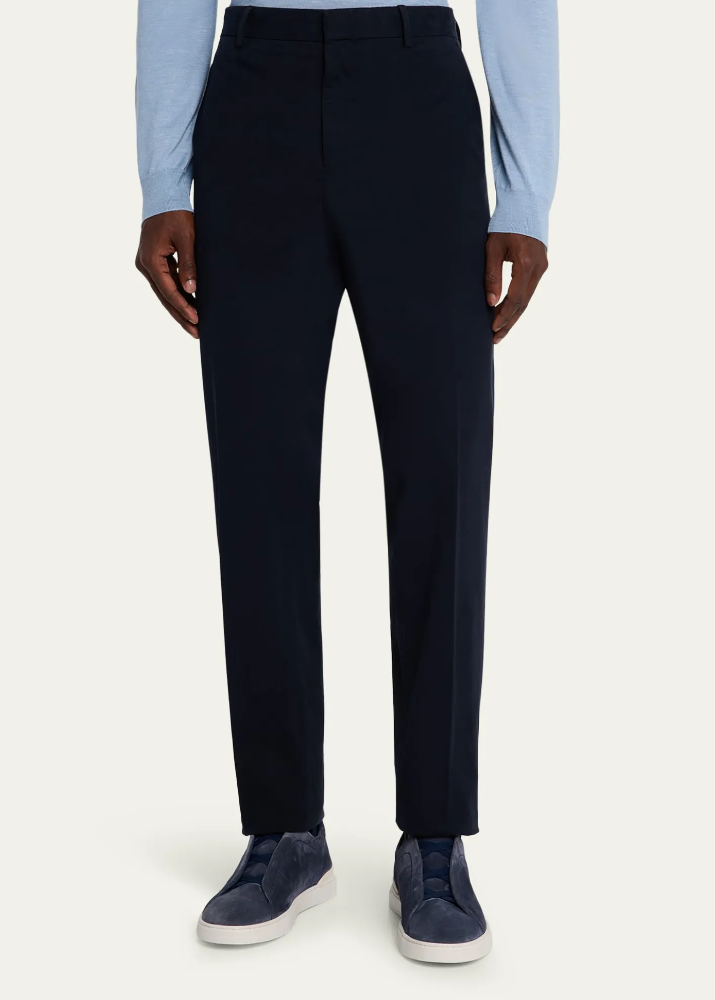ZEGNAMen's Slim Flat-Front Pants