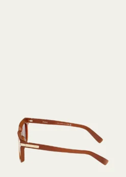 ZEGNAMen's Square Acetate Sunglasses