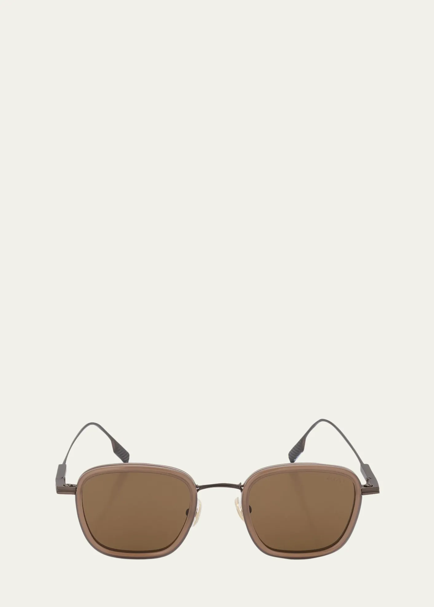 ZEGNAMen's Square Titanium Sunglasses
