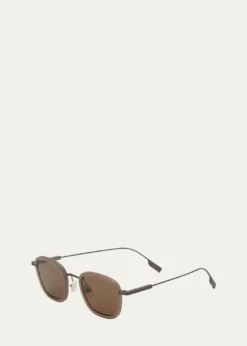 ZEGNAMen's Square Titanium Sunglasses