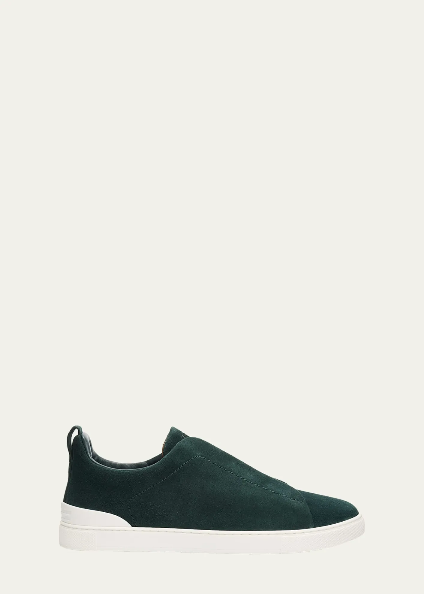 ZEGNAMen's Suede Triple Stitch Slip-On Sneakers