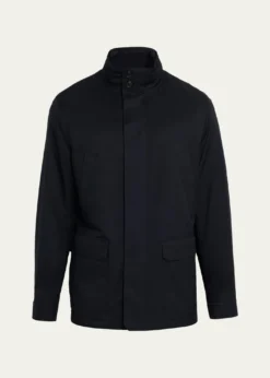 ZEGNAMen's Technical Full-Zip Car Coat