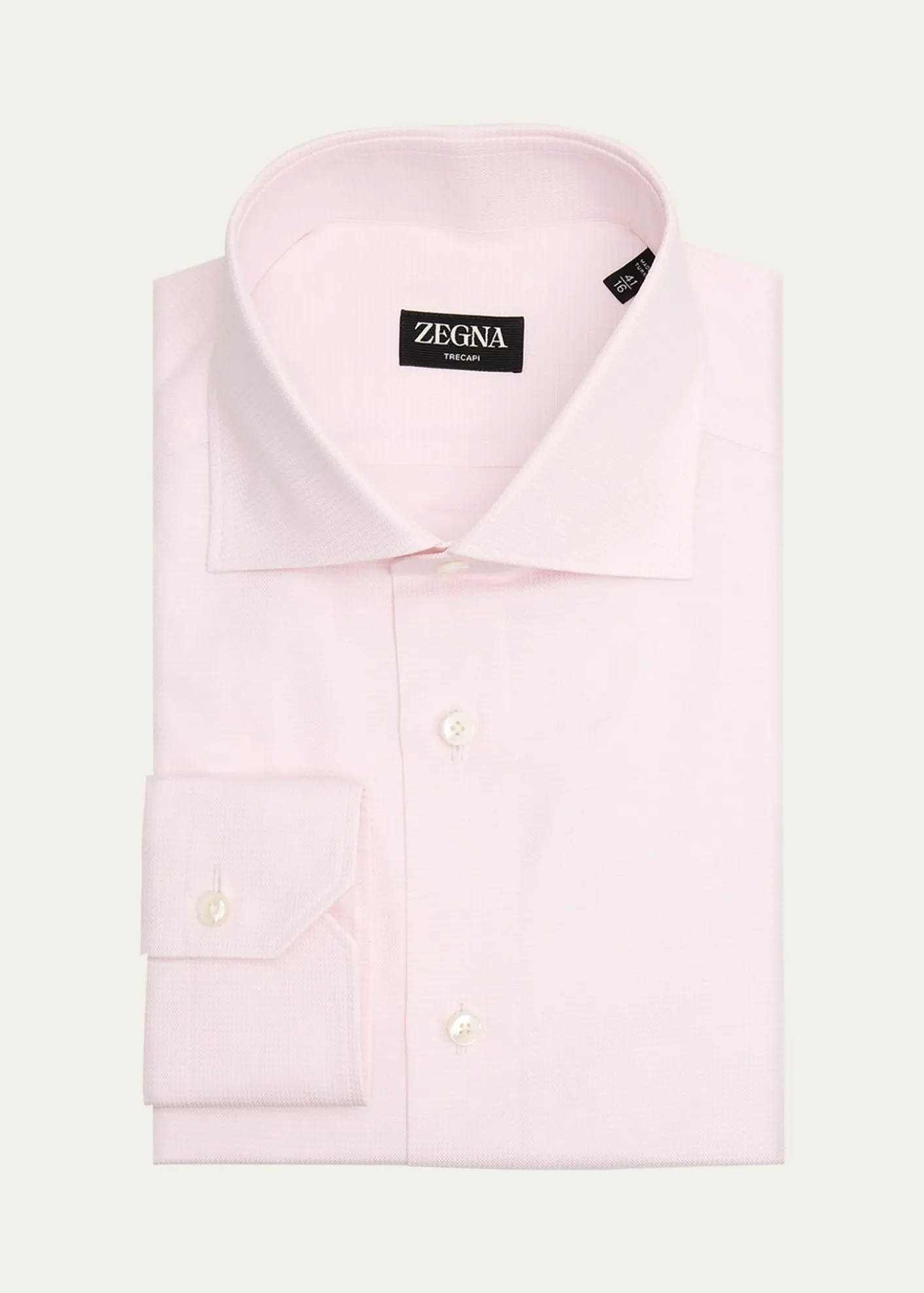 ZEGNAMen's Trecapi Cotton Micro-Structure Dress Shirt