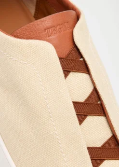 ZEGNAMen's Triple Stitch Linen Slip-On Sneakers