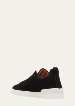 ZEGNAMen's Triple Stitch Suede Sneakers