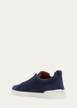 ZEGNAMen's Triple Stitch Suede Sneakers