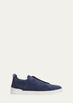 ZEGNAMen's Triple Stitch Suede Sneakers