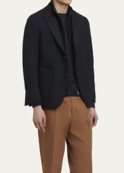 ZEGNAMen's Trofeo Blazer with Suede Bib