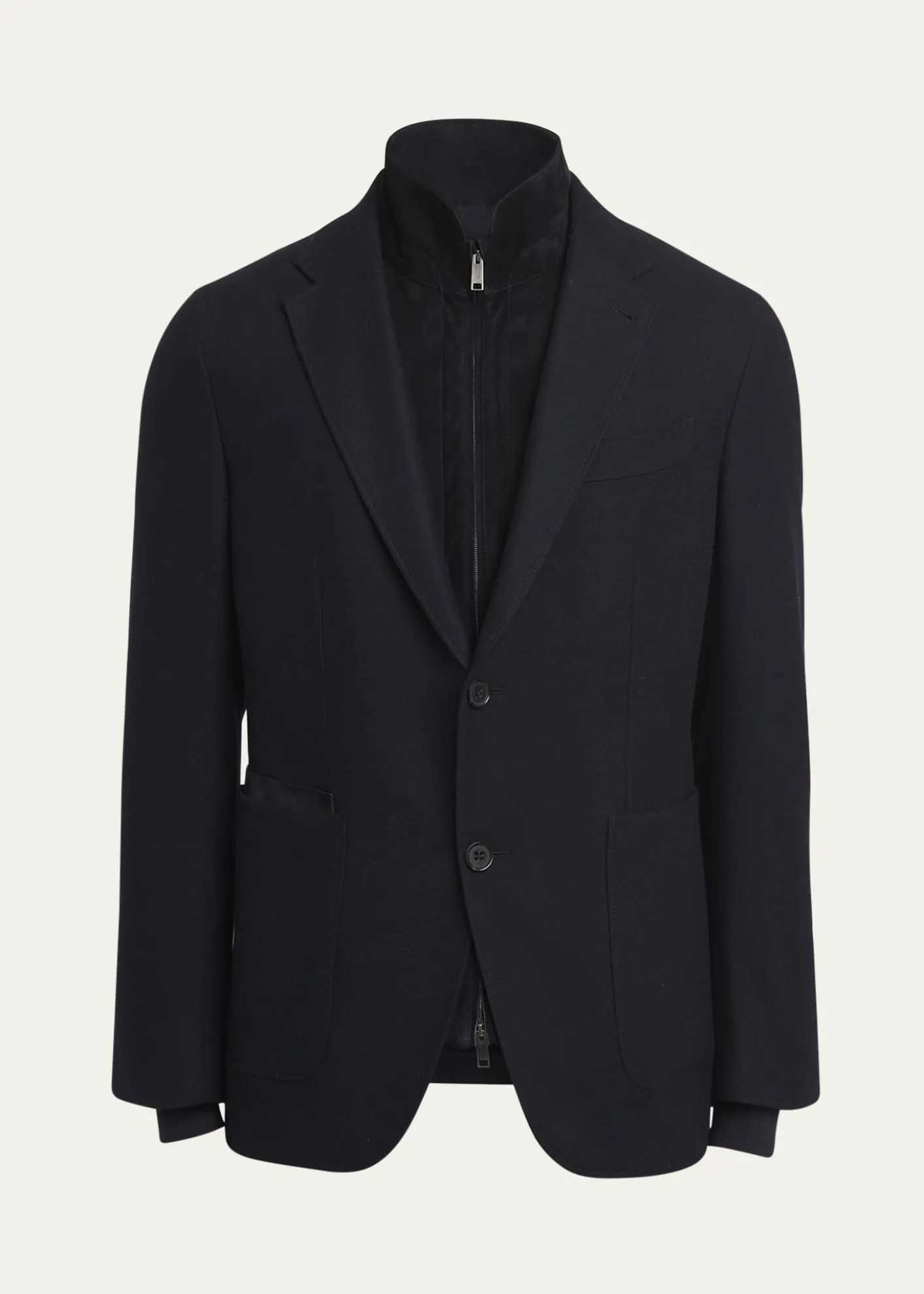 ZEGNAMen's Trofeo Blazer with Suede Bib