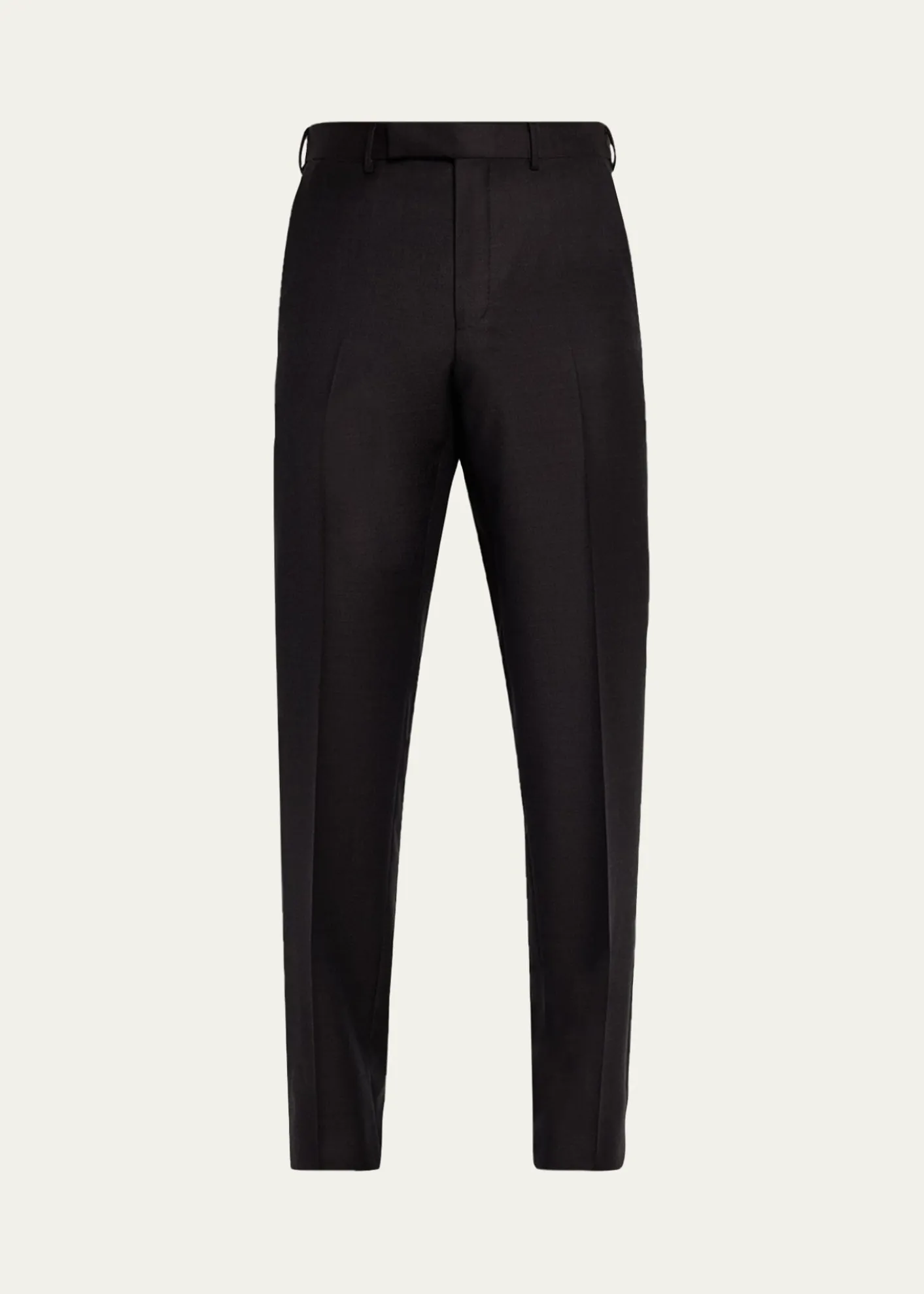 ZEGNAMen's Trofeo Wool Slim Flat-Front Trousers
