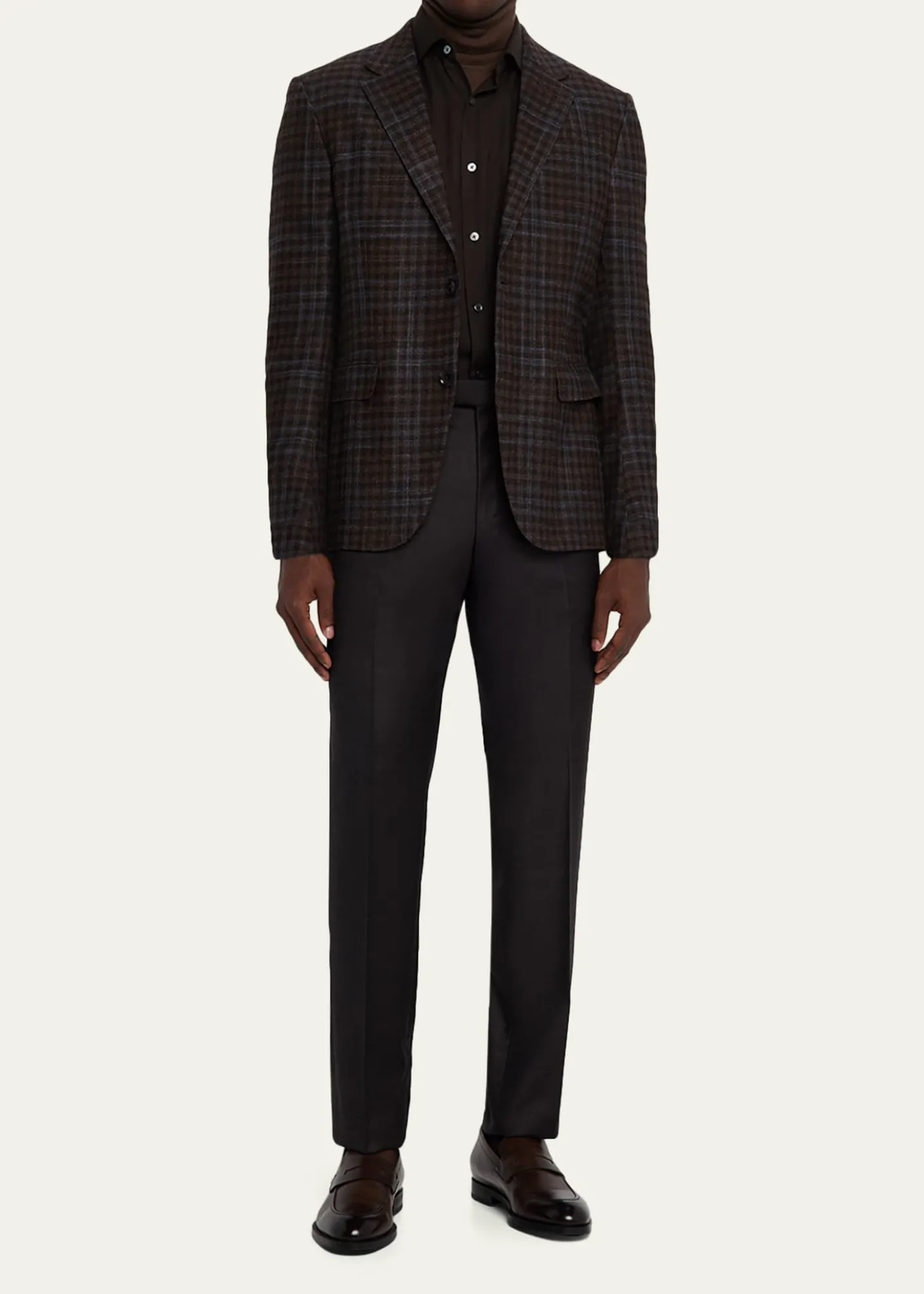 ZEGNAMen's Trofeo Wool Slim Flat-Front Trousers