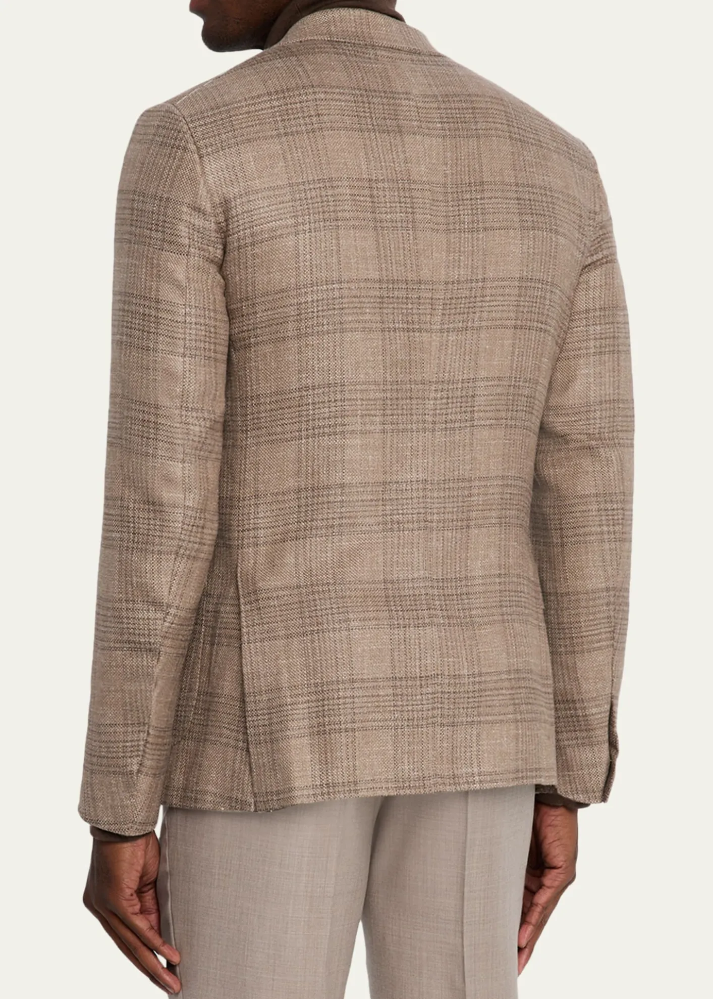 ZEGNAMen's Winter Crossover Large Plaid Sport Coat