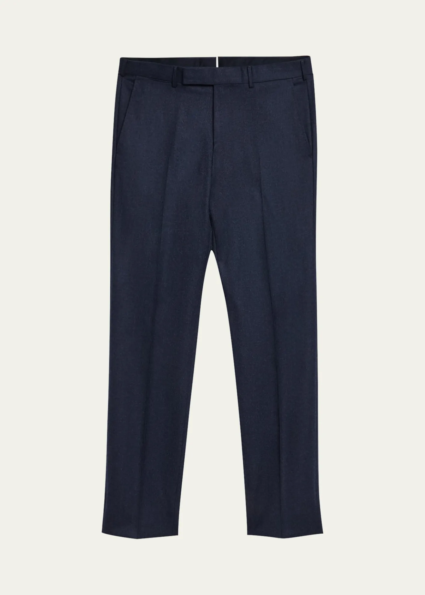 ZEGNAMen's Wool Flannel Flat-Front Trousers