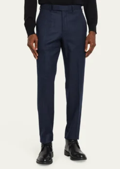 ZEGNAMen's Wool Flannel Flat-Front Trousers