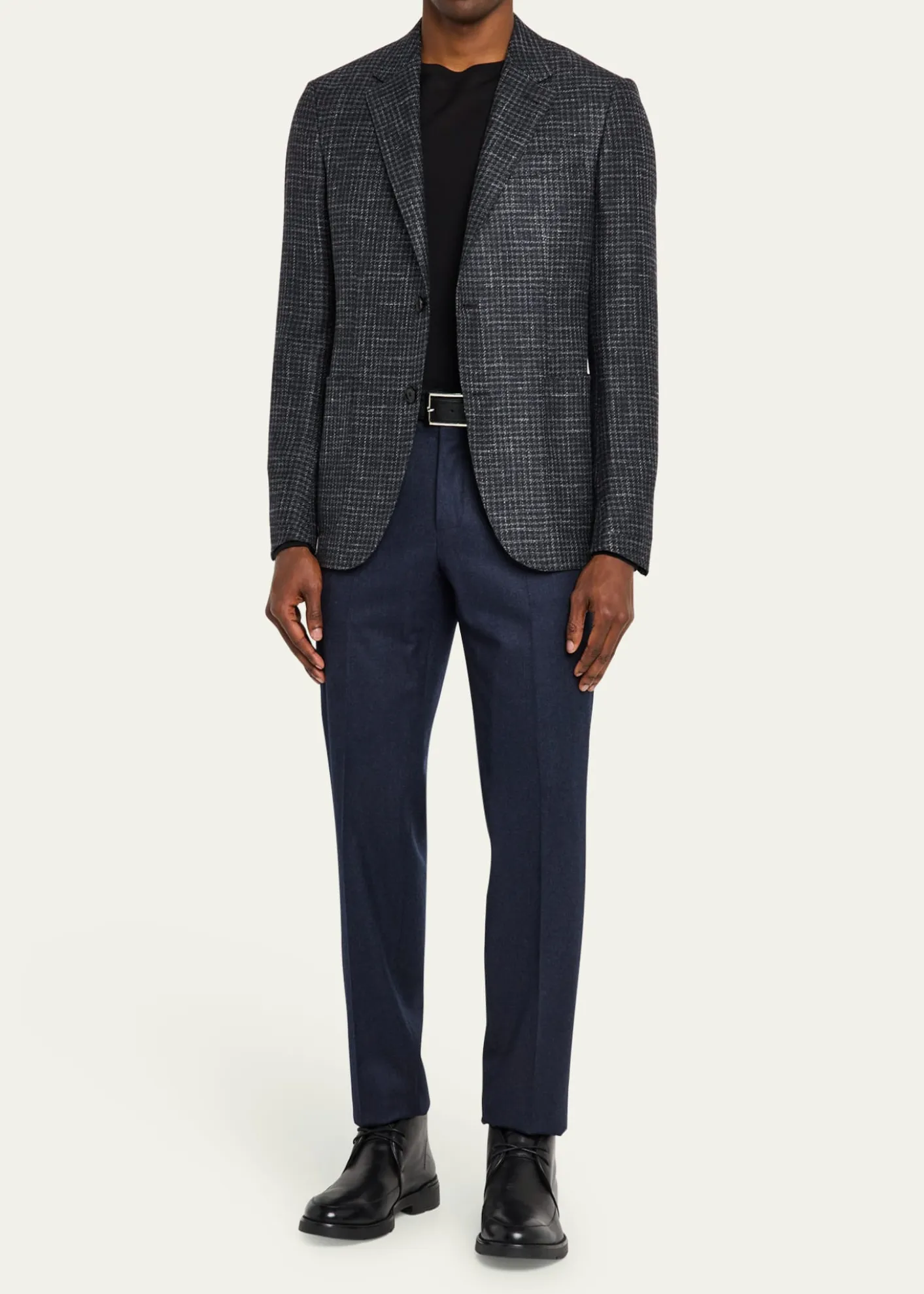 ZEGNAMen's Wool Flannel Flat-Front Trousers