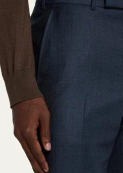 ZEGNAMen's Wool Sharkskin Modern Fit Trousers