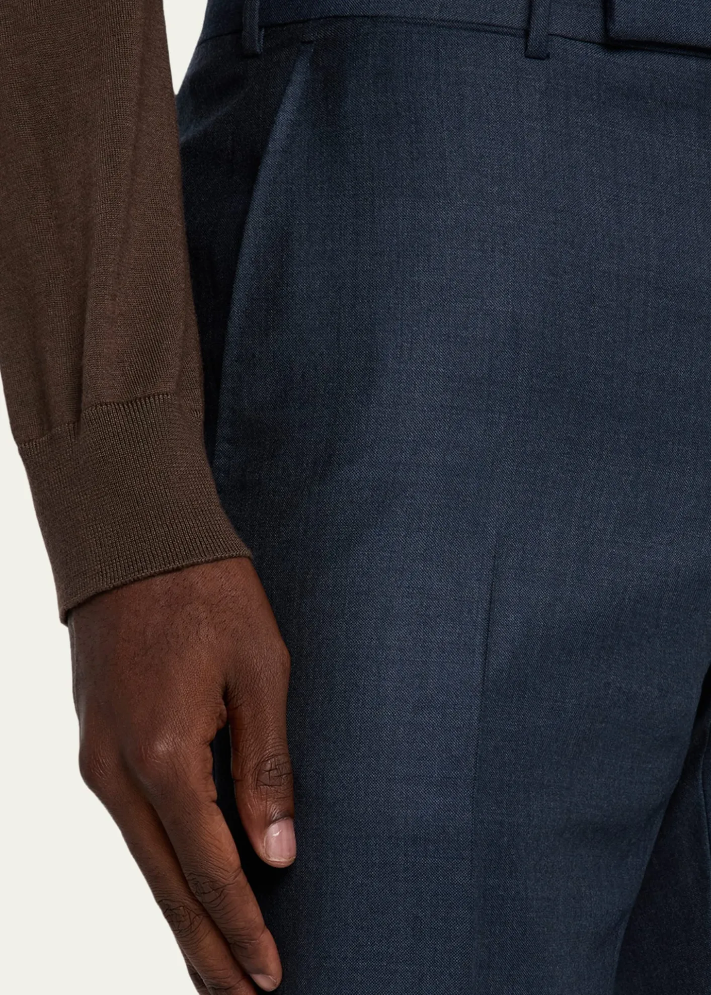 ZEGNAMen's Wool Sharkskin Modern Fit Trousers